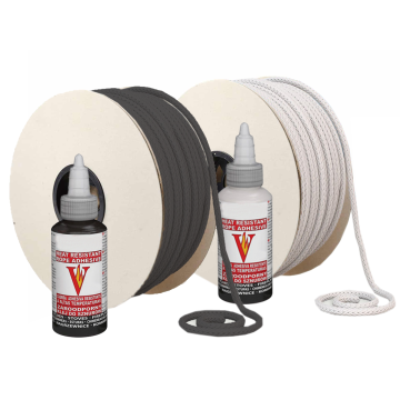Fire Sealing Stove Rope - THERMOSEAL Thermal Glass Fire Rope Kit with Glue