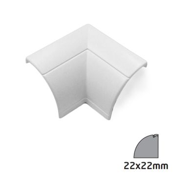 22 x 22mm Clip-Over Flat / Internal Bend White