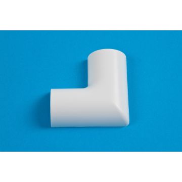 30 x 15mm Clip-Over Flat Bend White
