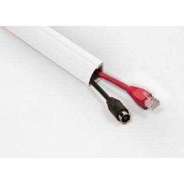 2mtrs - 22 x 22mm White Self Adhesive Quadrant Floor Trunking