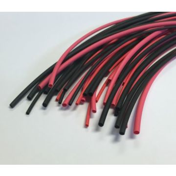 Mixed Heat Shrink Kit 36pc Red & Black - 200mm lengths