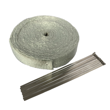HILEXH Fibreglass Exhaust Heat Wrap Kit (50mm x 3mm) – White