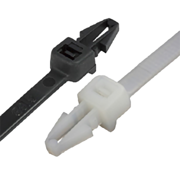 Push Mount Wingless Cable Ties size 200mm x 4.8mm - Natural & Black