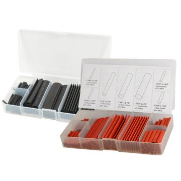Mixed Heat Shrink Kit 254pc Black & Red - Various lengths
