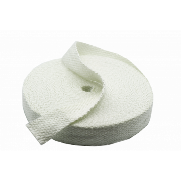 HILFLEX High Temperature Hose & Pipe Protection Fire Resistant Glass Fibre Webbing Tape. 50.0mm x 3.0 thickness. White.