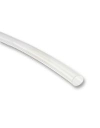 Clear adhesive lined heat shrink tube on white background