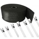 HILEXH Fibreglass Exhaust Heat Wrap Kit (50mm wide x 3mm) - Black