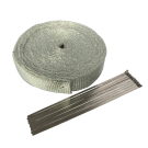 HILEXH Fibreglass Exhaust Heat Wrap Kit (50mm x 3mm) – White