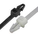 Push Mount Wingless Cable Ties size 200mm x 4.8mm - Natural & Black